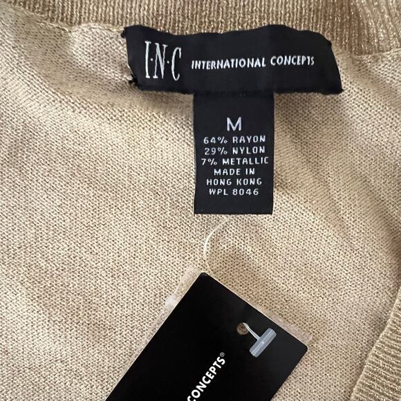 INC International Concepts Y2K metallic gold shimmer sweater NEW dead stock - Picture 9 of 9